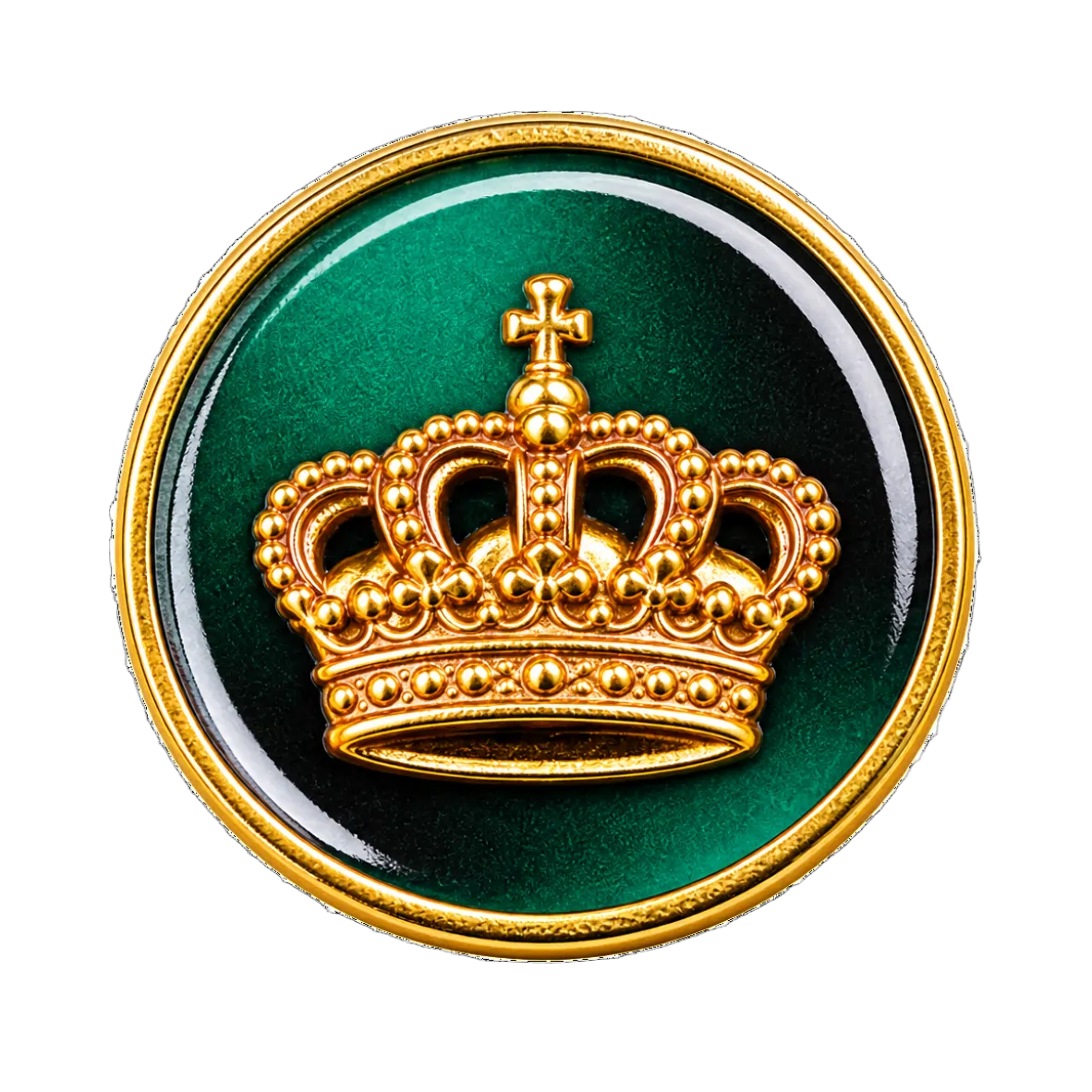 Auflage Krone ohne Befestigung Krone, Gold, Abzeichen, Abzeichen, Grüner Hintergrund