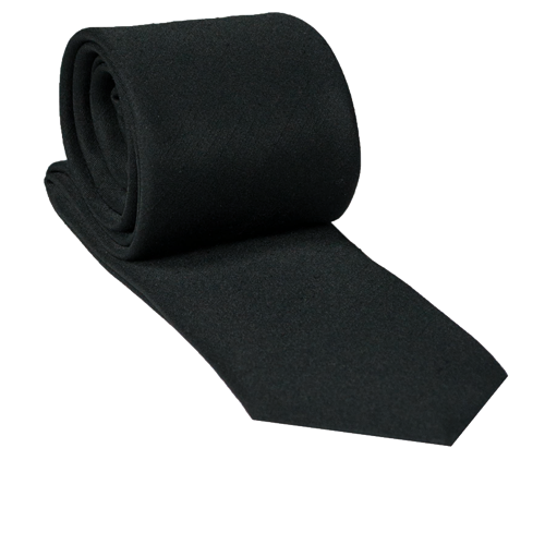 Trauerkrawatte schwarz, Shantung Schwarze Trauerkrawatte in Uni-Optik mit Shantung-Struktur, normal lang und vorne spitz zulaufend