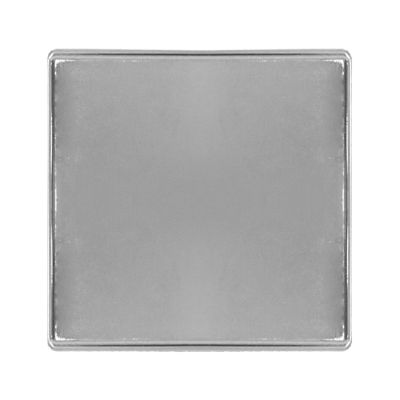 Metall Button eckig, silber incl. Emblem