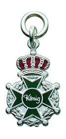 Miniaturorden König, versilbert mit Öse und Ring Miniaturorden König, versilbert mit Öse und Ring