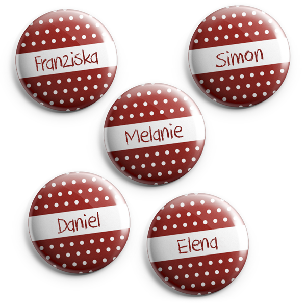 Buttons mit Namen 10er Set