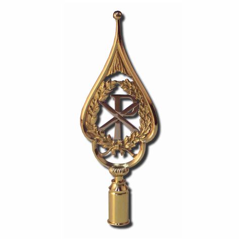 Rahmenspitze PX-Symbol, Messing poliert, Höhe 31cm
