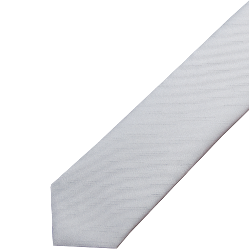 Krawatte silber, Shantung Silberne Krawatte in uni mit Shantung-Struktur und schmal zulaufender Form