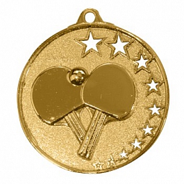 Medaille Tischtennis  Ø 50 mm - gold