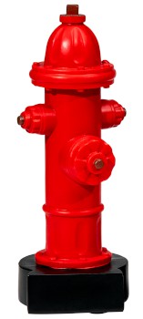Resinfigur roter Hydrant - Höhe 170 mm - auf schwarzem Sockel