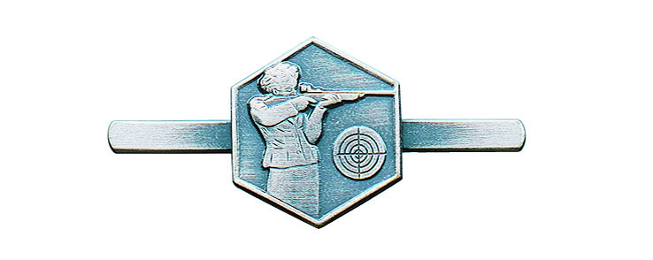 Abzeichen altsilber mit Stegnadel
