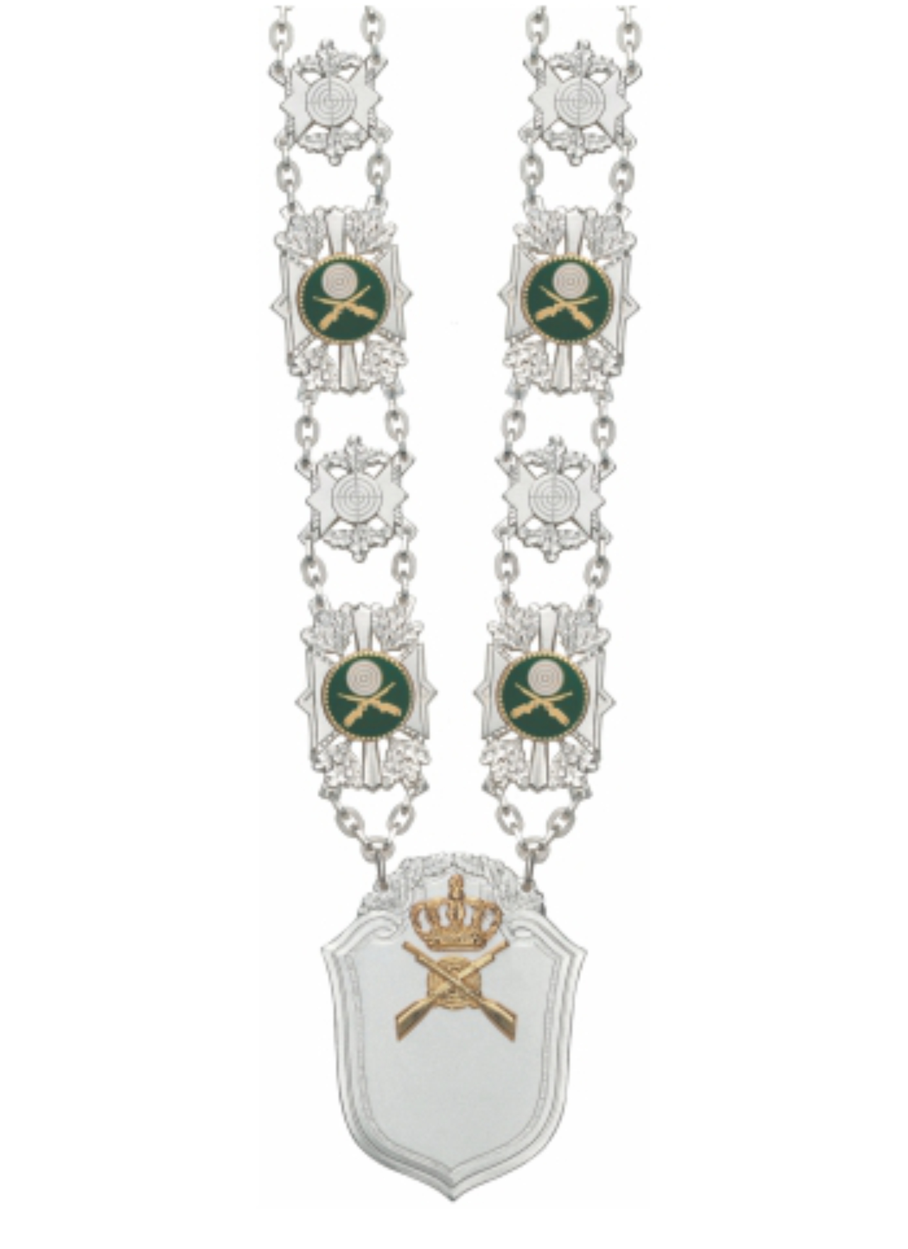 Königskette versilbert mit 12 Kettengliedern und Schild Königskette versilbert mit 12 Kettengliedern und Schild