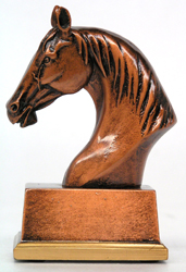 Resinfigur Pferdekopf - bronze - Höhe 110 mm Resinfigur Pferdekopf - bronze - Höhe 110 mm