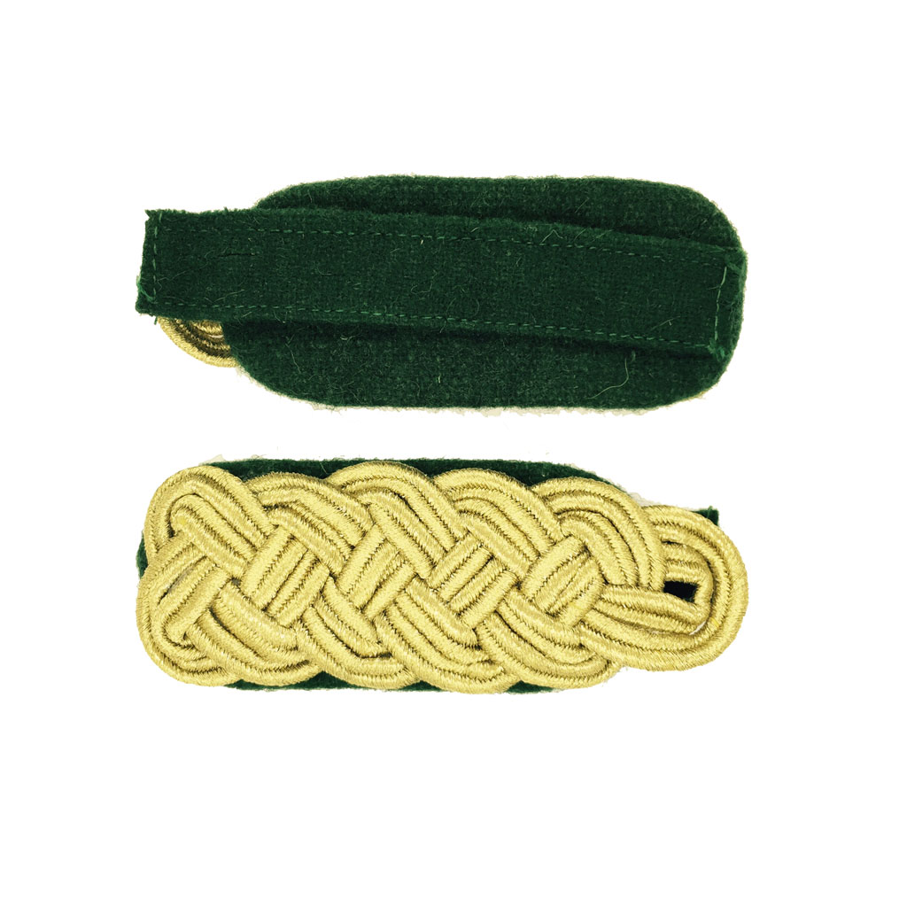 Majorsgeflecht 5-bogig gold auf grün