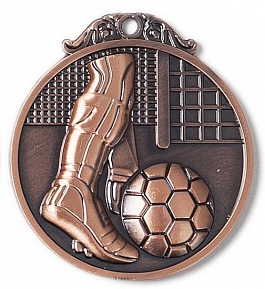 Zamak-Medaille Fußball Ø 45 mm - bronze