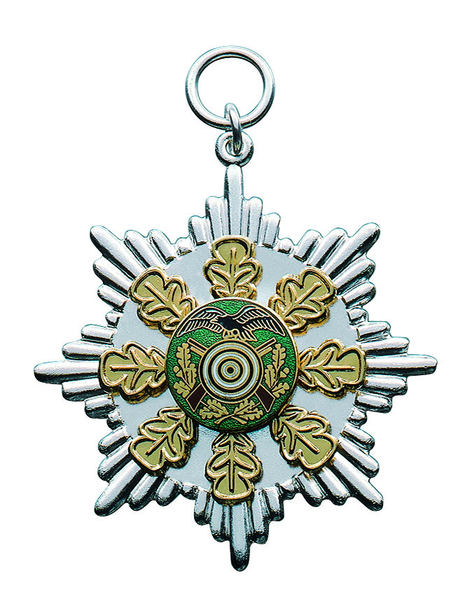 Orden Sternform versilbert mit Öse und Ring Orden Sternform versilbert mit Öse und Ring