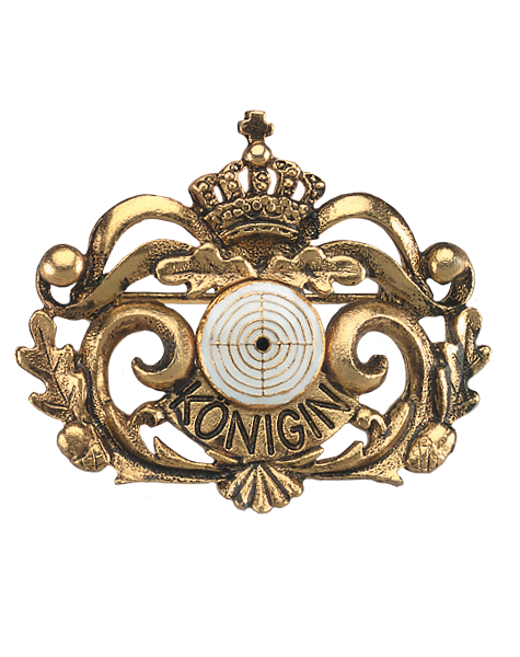 Königinnenbrosche altgold