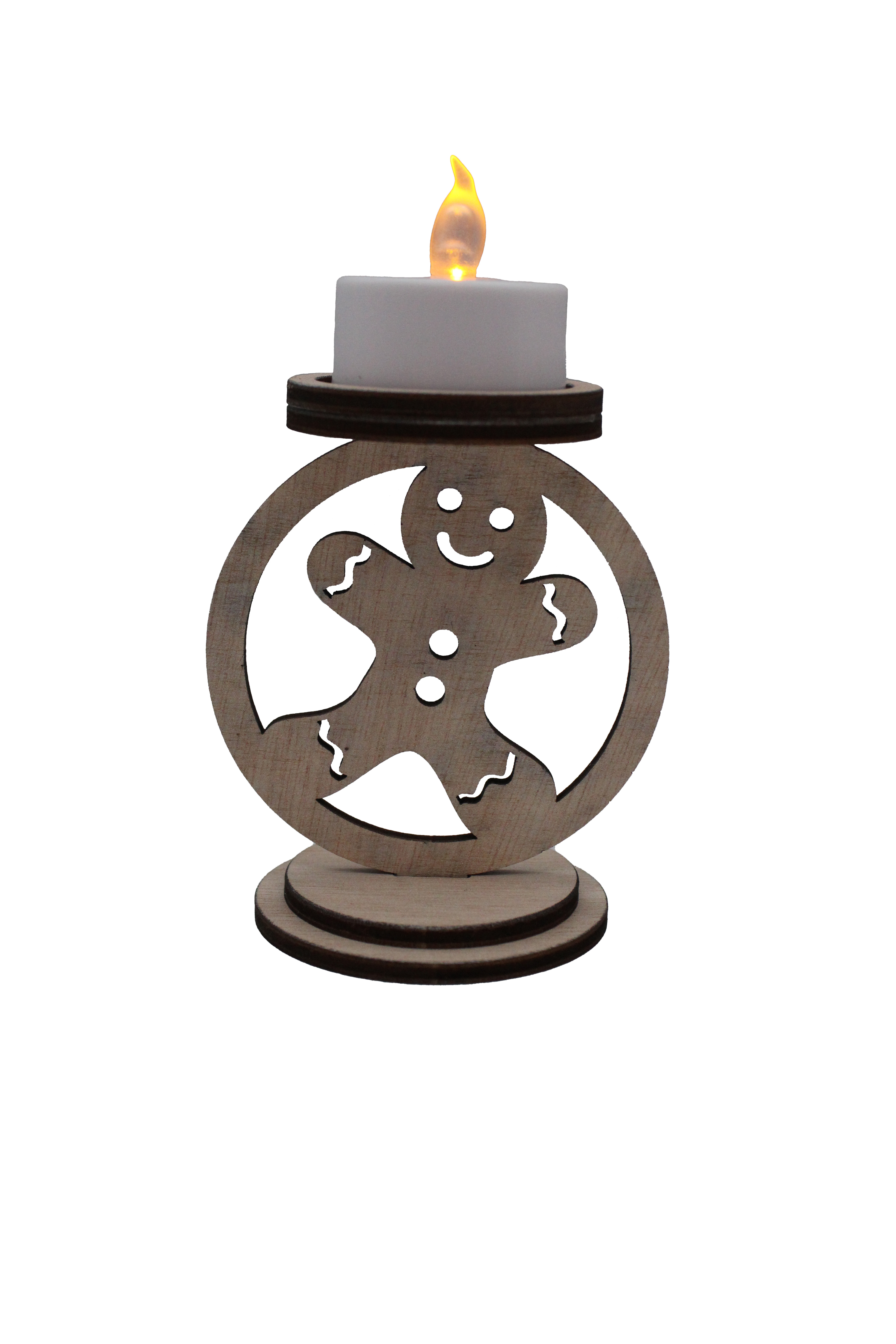 Teelichthalter aus Holz versch. Weihnachtsmotive - Handgefertigt Variante: Stern