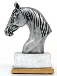 Resinfigur Pferdekopf - silber - Höhe 110 mm Resinfigur Pferdekopf - silber - Höhe 110 mm