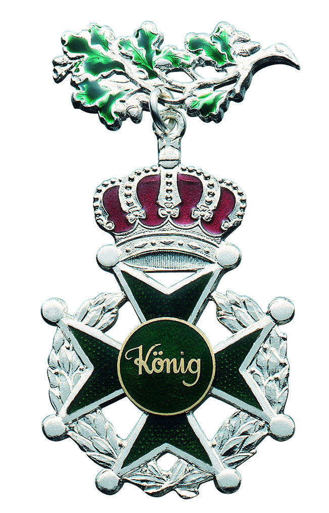 Orden versilbert, ohne Auflage mit Öse und Ring