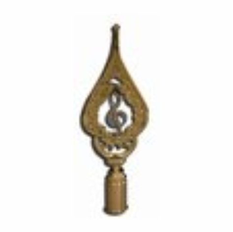 Rahmenspitze Notenschlüssel, Messing poliert, Höhe 28cm Rahmenspitze Notenschlüssel, Messing poliert, Höhe 28cm