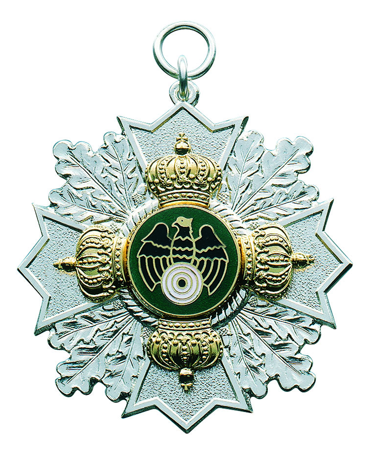 Orden versilbert mit Öse und Ring  OHNE AUFLAGE