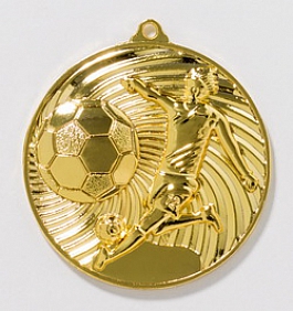 Zamak Medaille-Fußballspieler-Ø 50 mm / gold Zamak Medaille-Fußballspieler-Ø 50 mm / gold