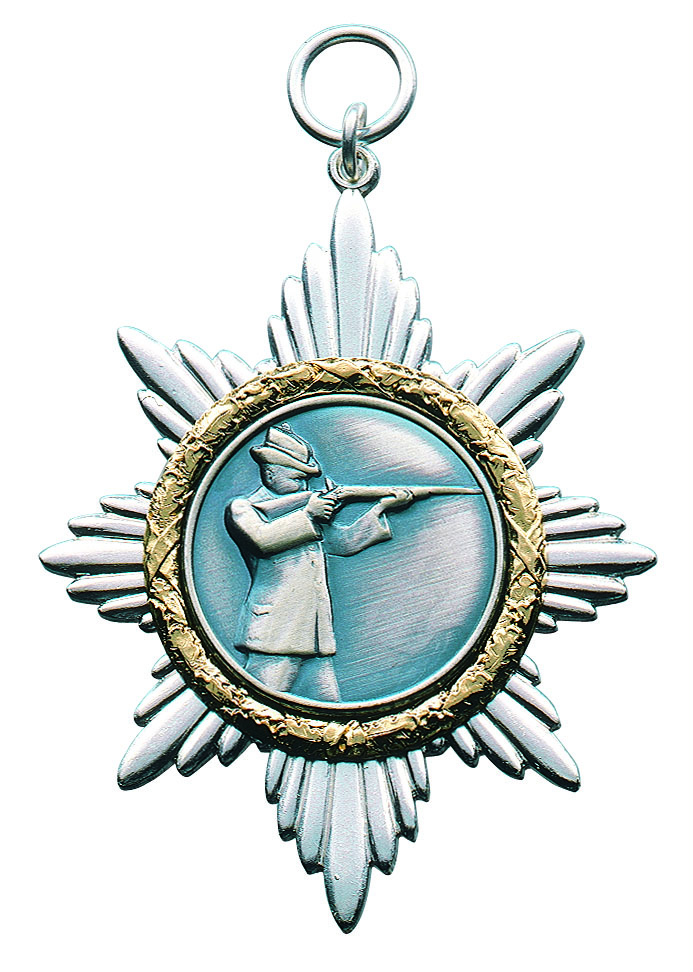 Orden mit Auflage 23305 vergoldet mit Öse und Ring