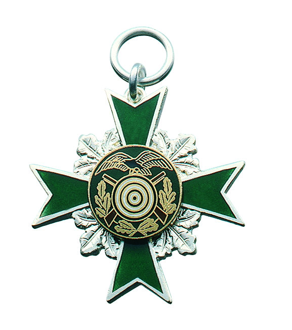 Orden mit Auflage versilbert mit Öse und Ring Orden mit Auflage versilbert mit Öse und Ring