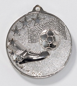 Zamak-Medaille Fußball Ø 50 mm - silber Zamak-Medaille Fußball Ø 50 mm - silber