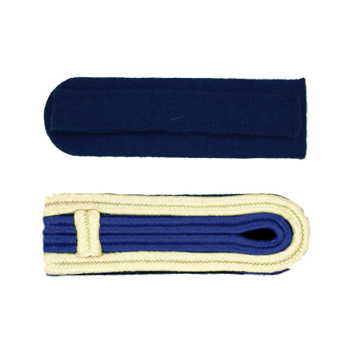 Schulterstücke blau-silber mit Steg, Unterlage blau