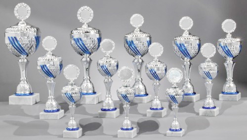 Pokal Daydream silber / blau H 505 mm / D 180 mm