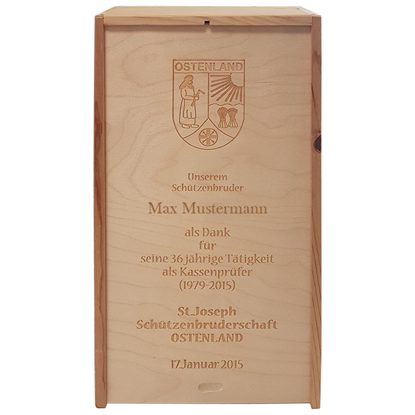 Holzkiste zum Verpacken von z.B. einem Weinpräsent