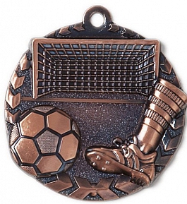 Zamak-Medaille Fußball Ø 47 mm - bronze