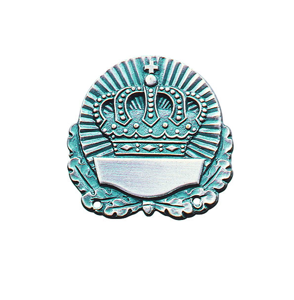 Abzeichen mit Krone, altsilber mit Scharniernadel Abzeichen mit Krone, altsilber mit Scharniernadel